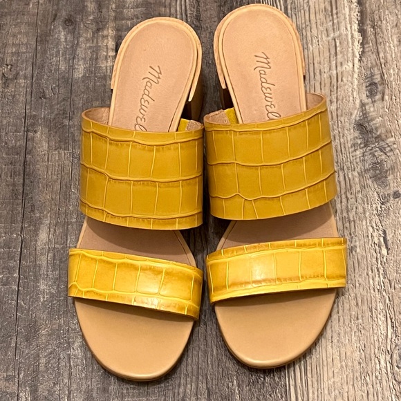Madewell Kiera Block Heel Slide In Cumin Croco Embossed size 7 - Picture 5 of 7